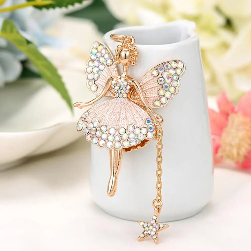 Flower Fairy Rhinestone Keychain