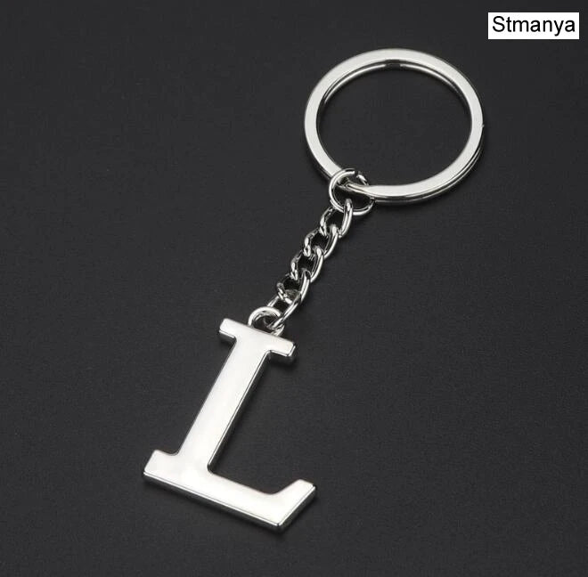 Silver Initial Letter Keychain