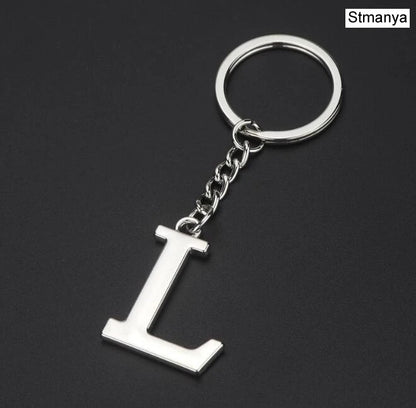 Silver Initial Letter Keychain