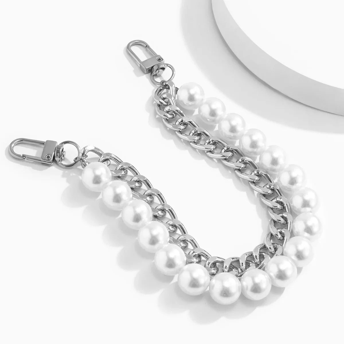 Pearl & Metal Chain Bag Strap (24cm)
