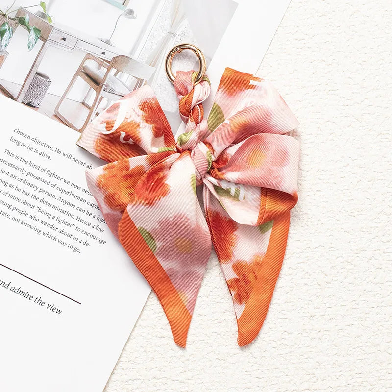 Hand-Woven Silk Bow Keychain