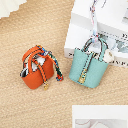 Mini Leather Hand Bag Charm
