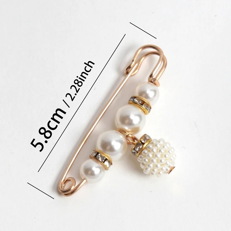 6-Piece Pearl Brooch & Waist Cinching Pin Set
