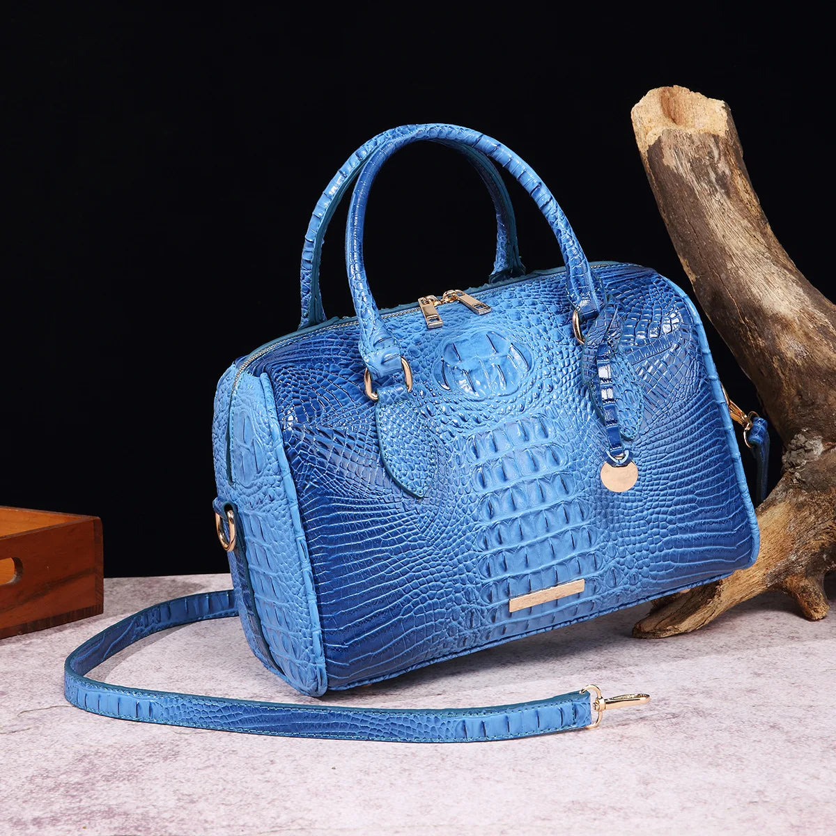 Crocodile Top-Handle Tote Bag
