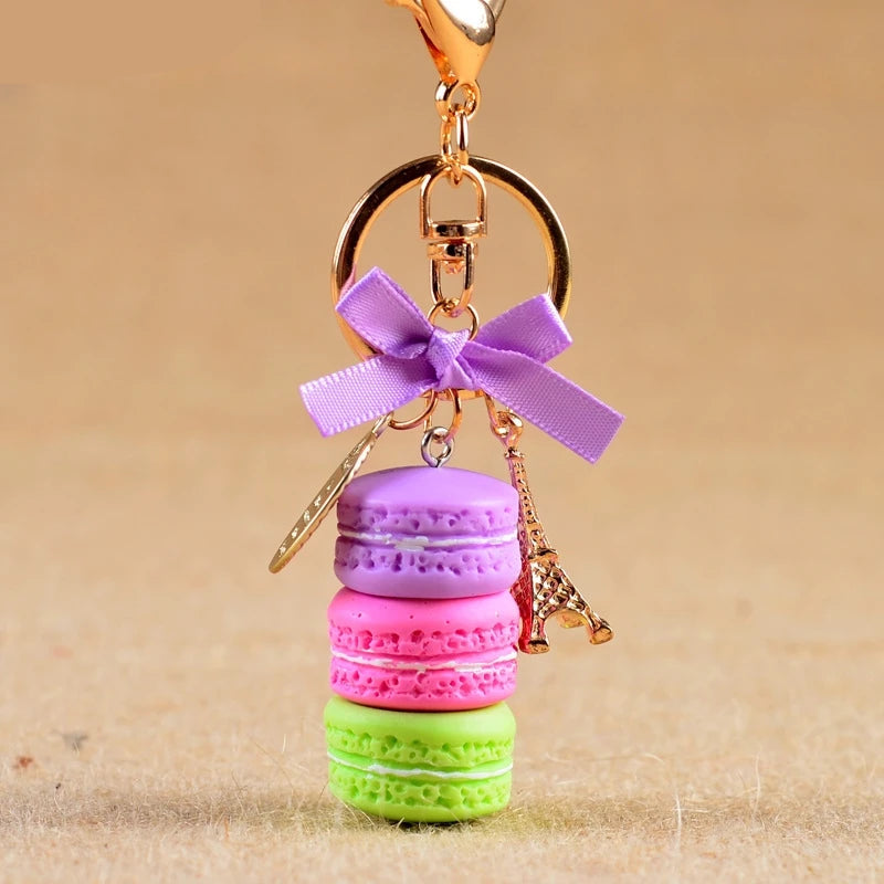 French Macaron Charm Keychain