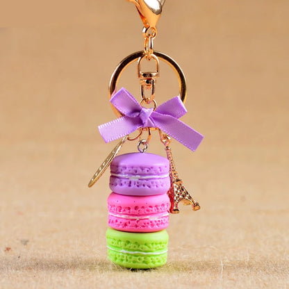 French Macaron Charm Keychain