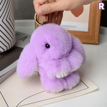 Plush Fur Bunny Keychain