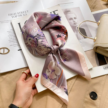 Floral Silk Square Scarf