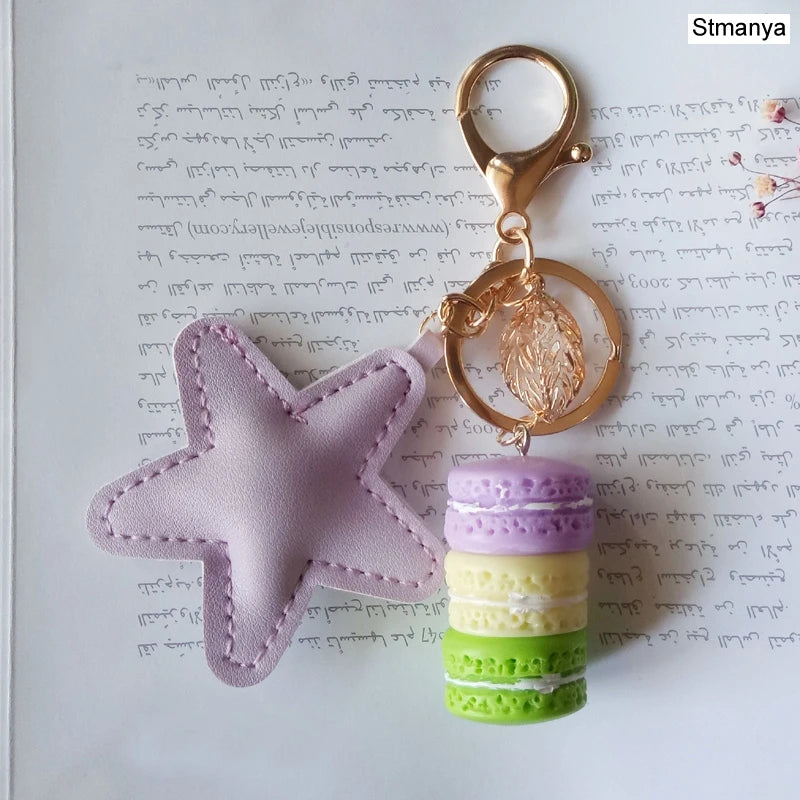 French Macaron Charm Keychain