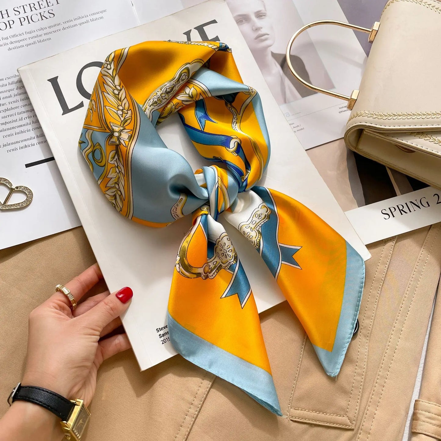 Floral Silk Square Scarf