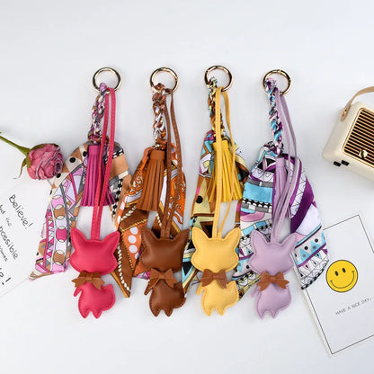 Leather Tassel Fox Bag Charm