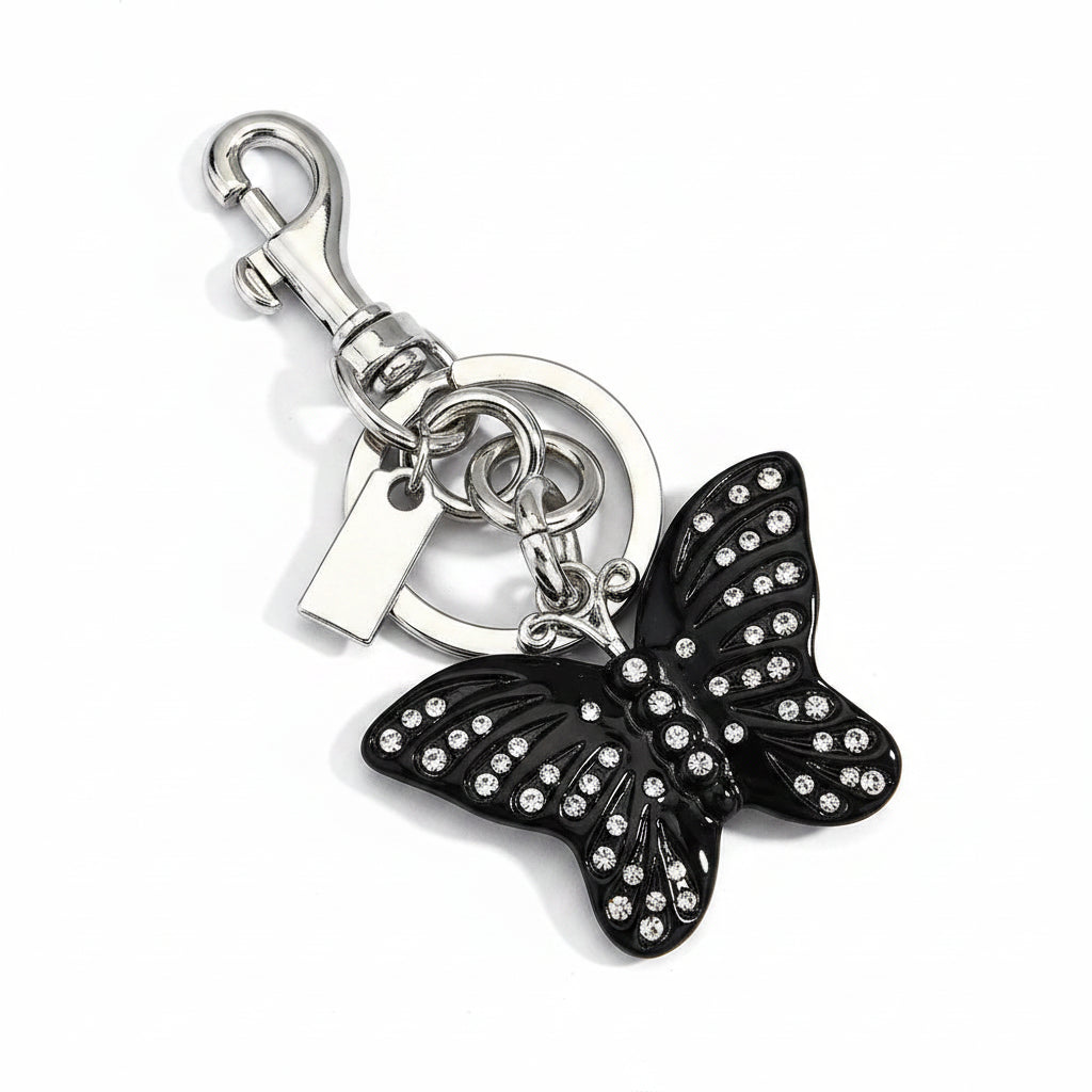 Designer-Inspired Animal Charm Keychain — Butterfly, Dolphin & Squirrel