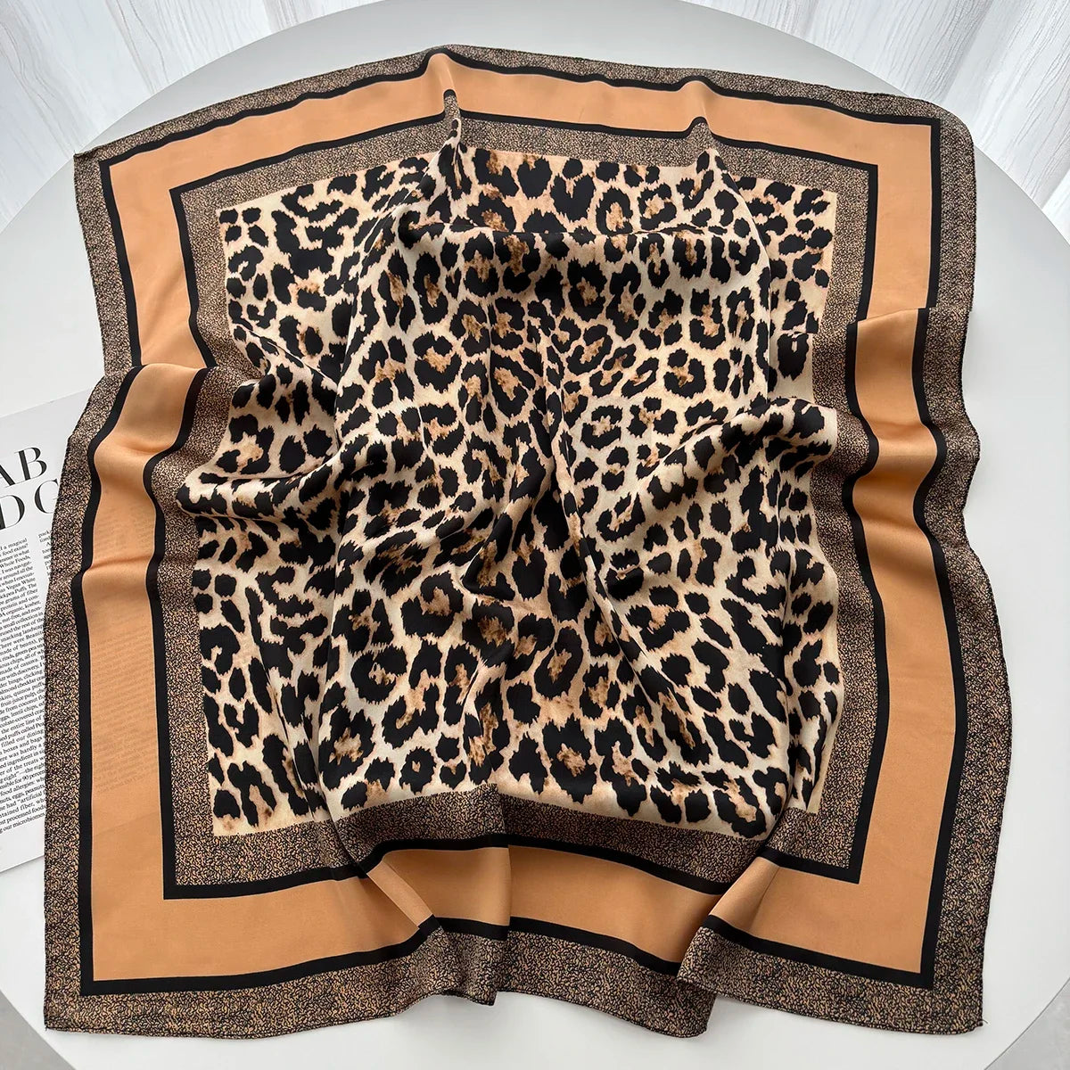 Animal Print Satin Scarf