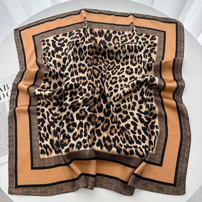 Animal Print Satin Scarf