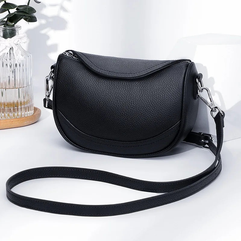 Genuine Leather Saddle Shoulder & Crossbody Bag