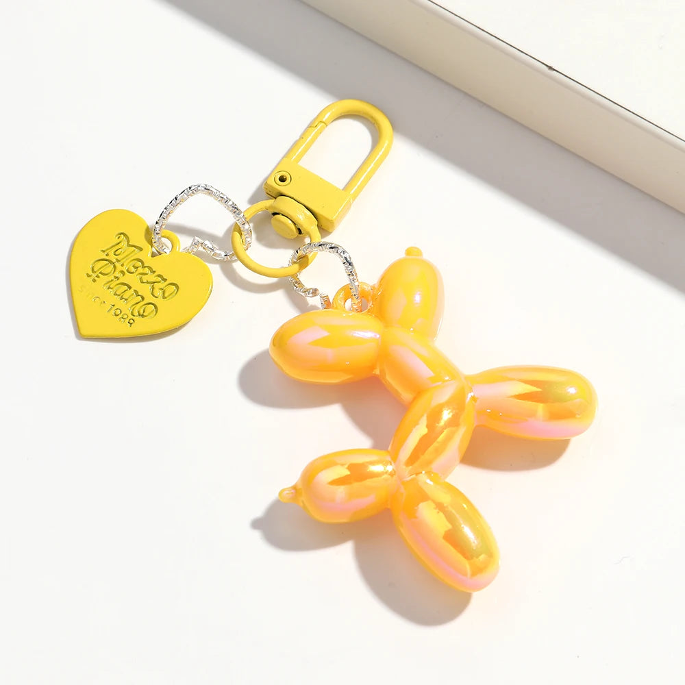 Balloon Dog Heart Keychain