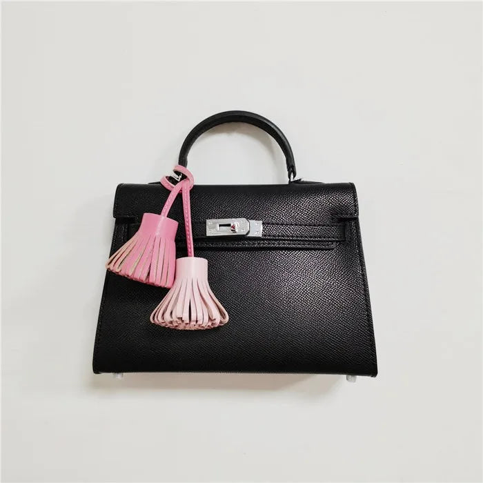 Candy Color Sheepskin Fringe Bag Charm