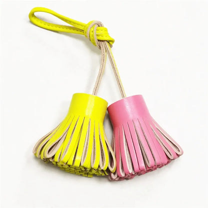Candy Color Sheepskin Fringe Bag Charm