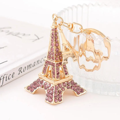 Rhinestone Tower Car Keychain