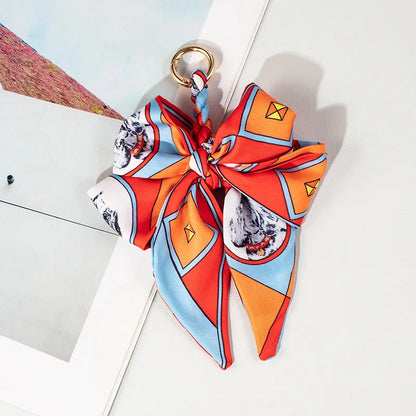 Hand-Woven Silk Bow Keychain