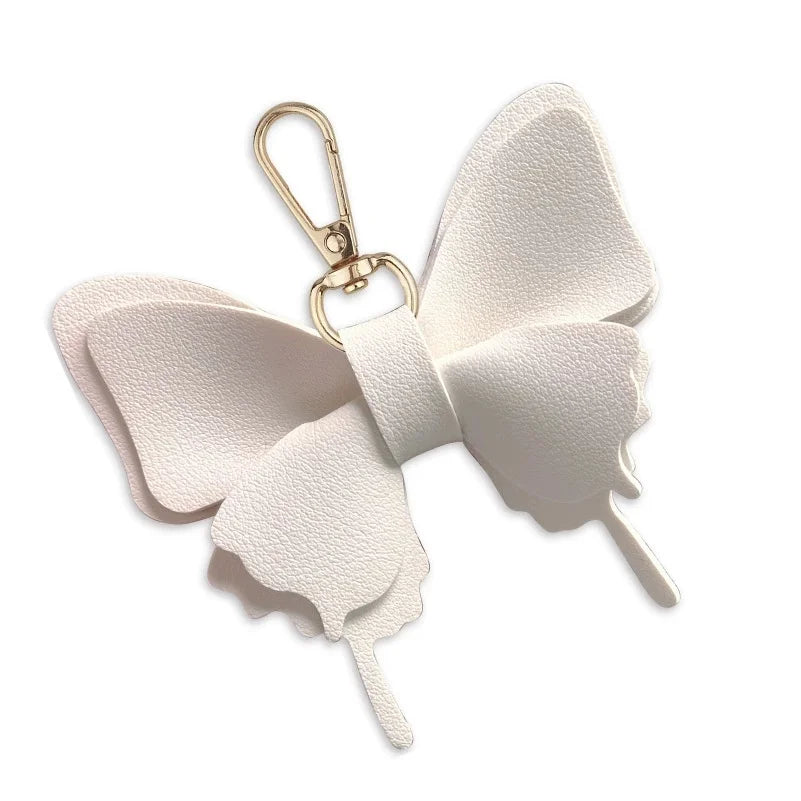 Layered Leather Butterfly Keychain