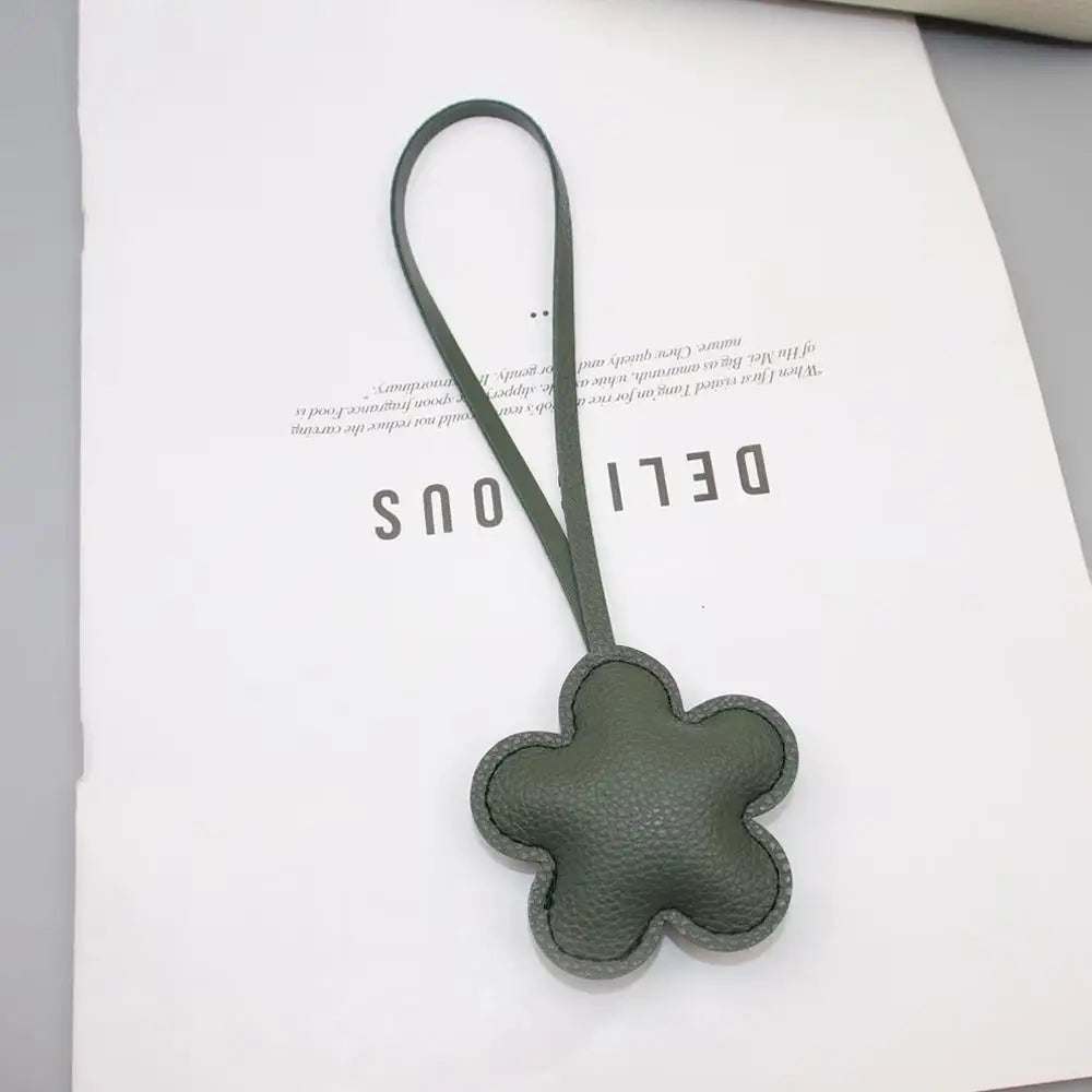 Leather Flower Keychain