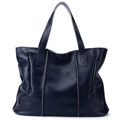 Ruched Leather Tote Bag