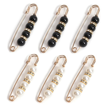 6-Piece Pearl Brooch & Waist Cinching Pin Set