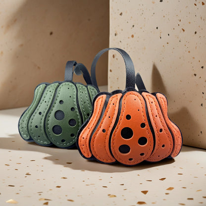 Leather Pumpkin & Chestnut Bag Charm