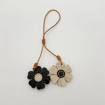 Handmade Leather Daisy Bag Charm