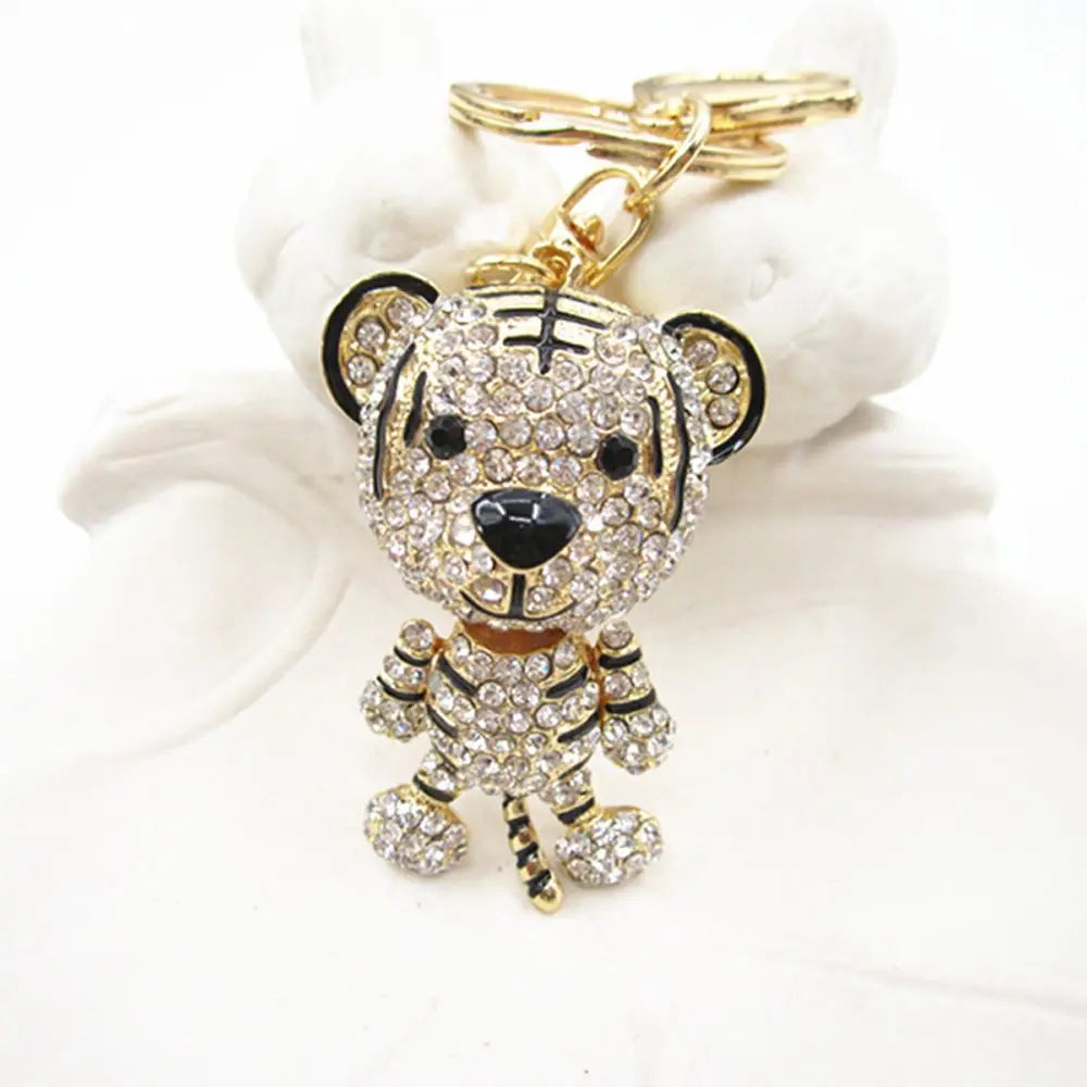Rhinestone Tiger Keychain