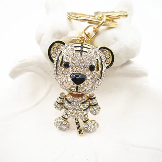 Rhinestone Tiger Keychain