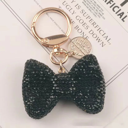 Rhinestone Bow Charm Keychain