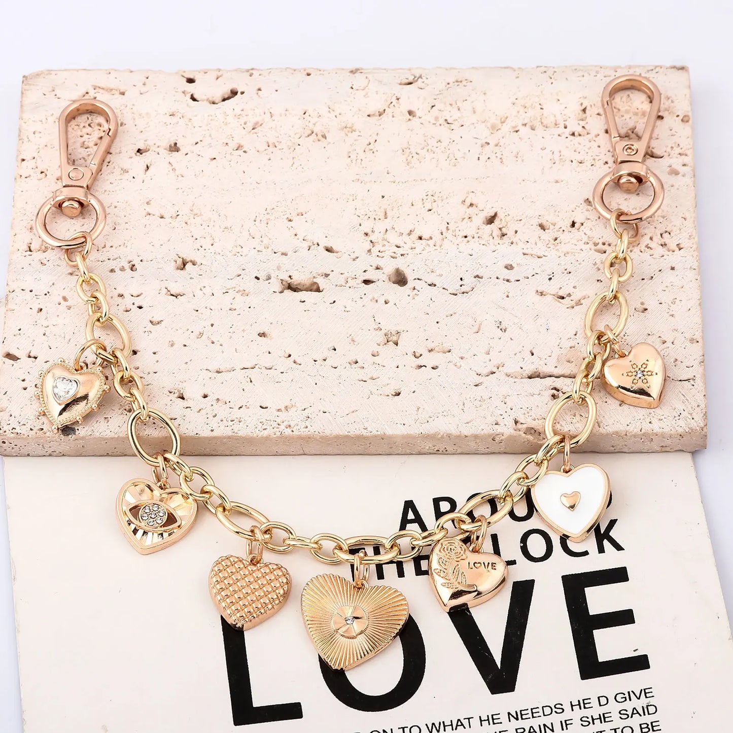 Gold Heart Bag Charm