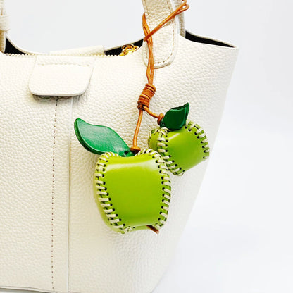 Leather Hand-sewn Fruit Bag Charm