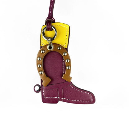 Leather Boot & Horseshoe Bag Charm