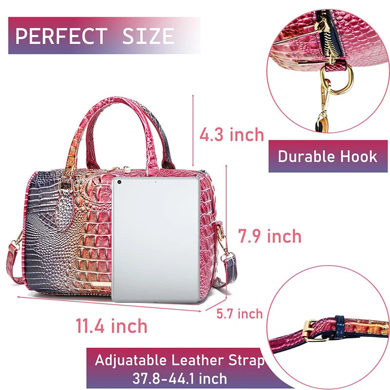 Crocodile Top-Handle Tote Bag