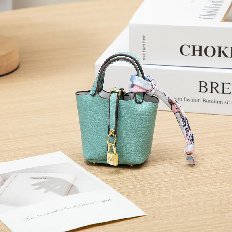 Mini Leather Hand Bag Charm