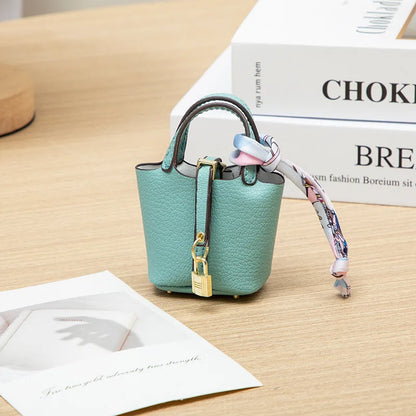 Mini Leather Hand Bag Charm