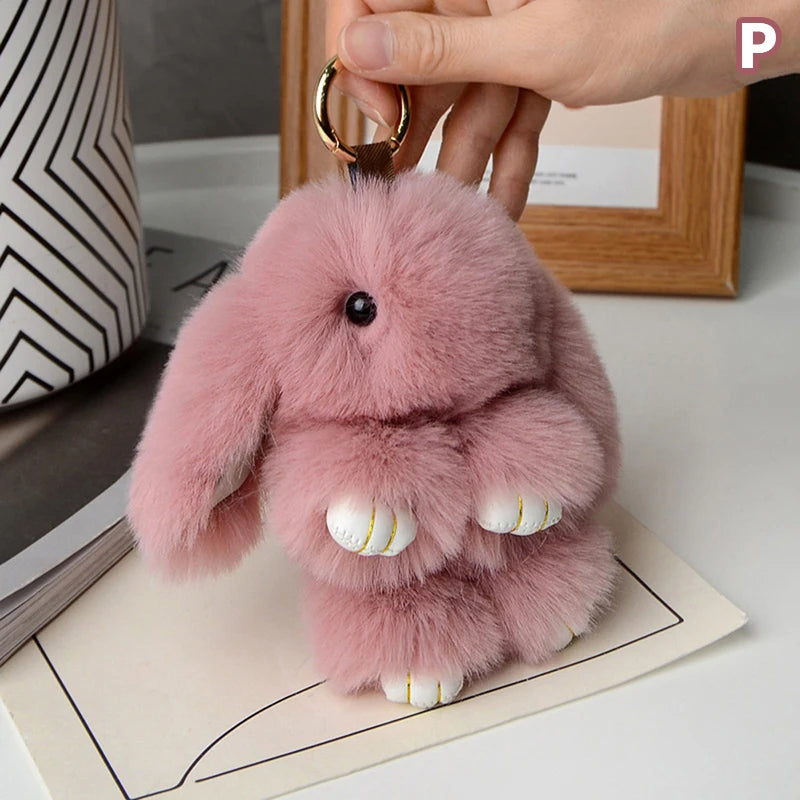 Plush Fur Bunny Keychain