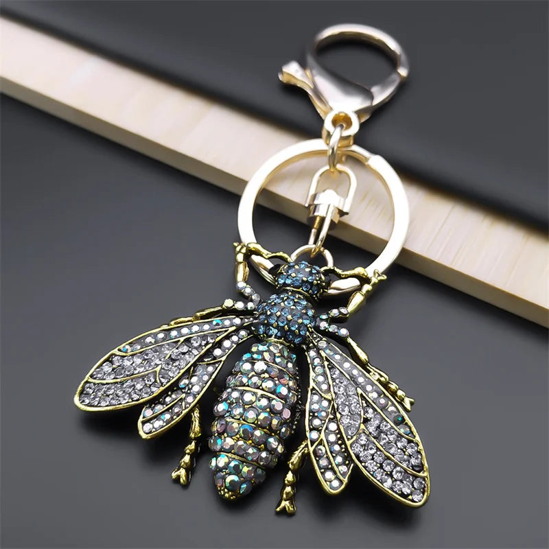 Rhinestone Bee Wing Keychain