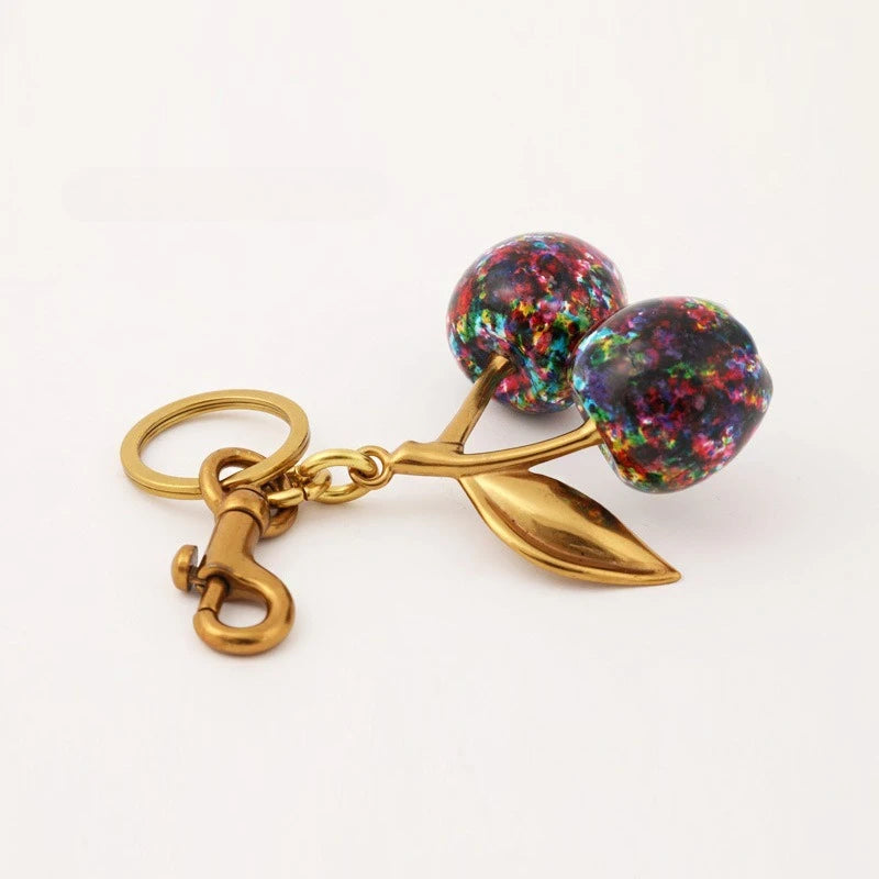 Colorful Cherry Fruit Keychain
