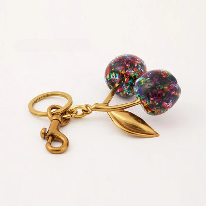 Colorful Cherry Fruit Keychain