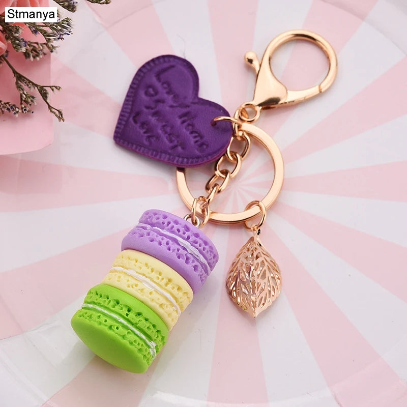 French Macaron Charm Keychain