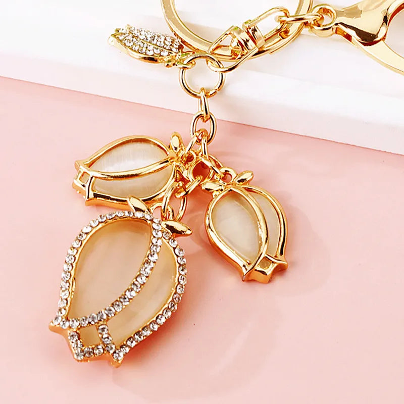 Tulip Rhinestone Keychain & Bag Charm