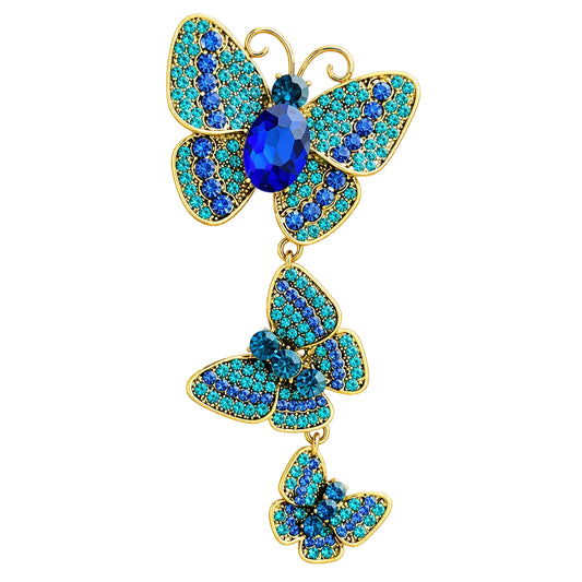 Rhinestone Butterfly Statement Brooch