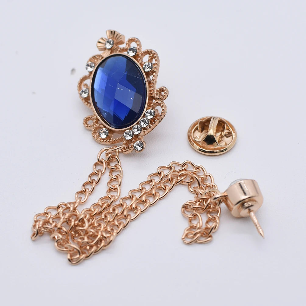 Colorful Rhinestone Initial Brooch
