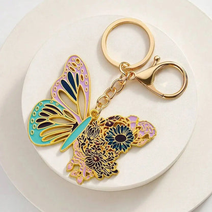 Butterfly Bloom Enamel Keychain