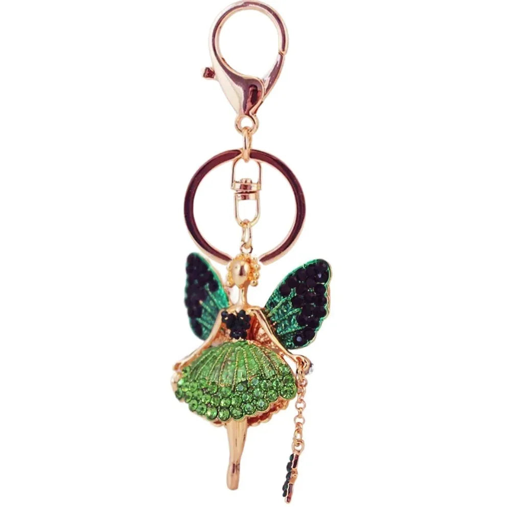 Ballet Rhinestone Purse Key Chain