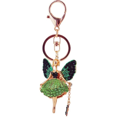 Ballet Rhinestone Purse Key Chain